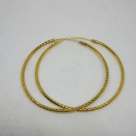 Large 18k  hoops - Picture 1 of 3